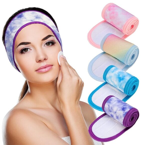 Spa Facial Headband Microfiber 4 Pack Adjustable Hair Wrap for Face Mask main image 7